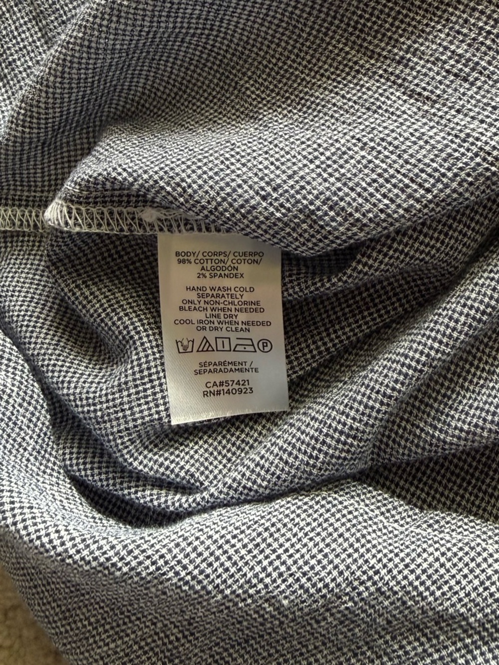 Loft Sleeveless Button Front Micro Houndstooth Textured Blouse | XL - Picture 6 of 6